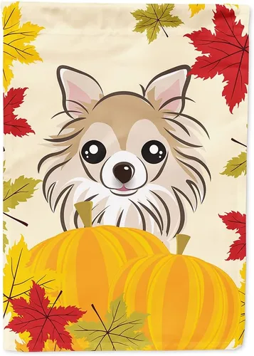 Miniatura 115 de Caroline's Treasures BB2047GF Bandera de jardín de Acción de Gracias Border Collie, bandera decorativa para patio exterior, obras de arte de patio