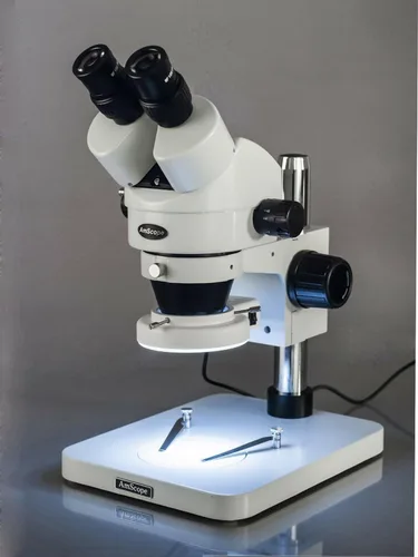 Miniatura 4 de AmScope SM-1BS-144S Microscopio de zoom estéreo binocular profesional, ocular WH10x, aumento 7X-45X, objetivo de zoom 0.7X-4.5X, anillo de luz LED