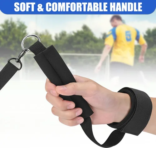 Miniatura 8 de TOBWOLF Cinturón de muñeca entrenador de patadas de fútbol individual, entrenadores de balón de fútbol con mango ajustable y cuerda que se adapta a