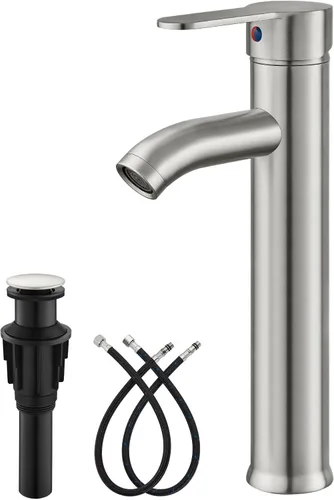 Miniatura 11 de gotonovo Grifo para Lavabo Vessel Grifo de Baño Moderno de 1 Orificio Montaje en Cubierta Lavatorio Tocador Grifo Mezclador de Una Sola Manija