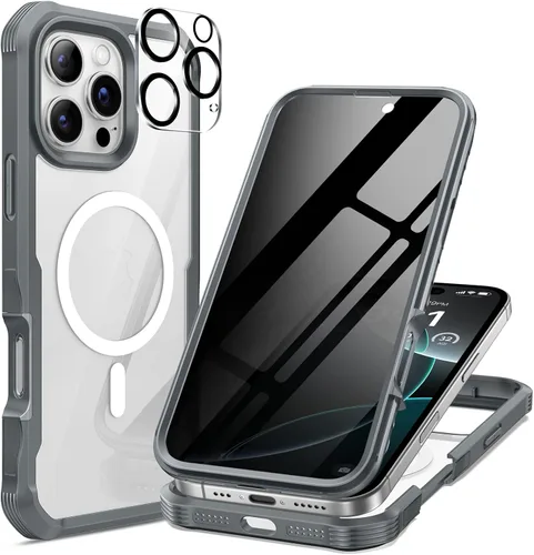 Miniatura 19 de seacosmo para iPhone Air Funda, Carcasa Completa con Protector de Privacidad de Vidrio Templado 9H Integrado y Protector de Lente de Cámara