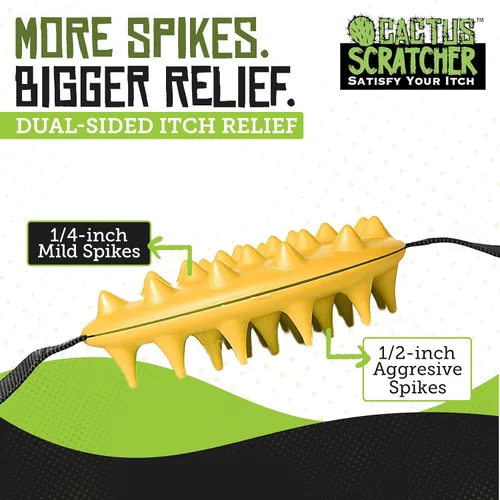 Miniatura 2 de Cactus Scratcher Mini rascador de espalda de 2 manos, herramienta de rascador de espalda de 2 lados para zonas de difícil acceso, correa duradera