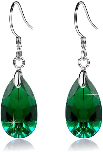 Miniatura 68 de Aretes colgantes de cristal austriaco con forma de lágrima para mujer, joyería hipoalergénica de plata de ley 925