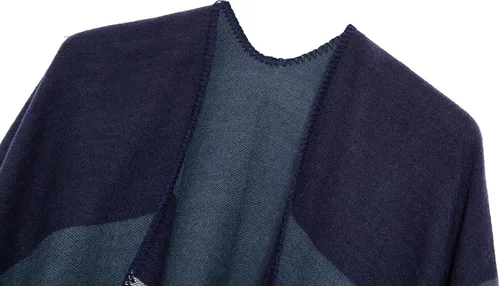 Miniatura 103 de Urban CoCo Poncho de colores para mujer, chal con frente abierto, color en bloques