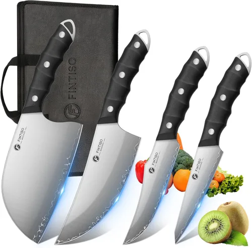 Miniatura 12 de FINTISO Cuchillo de Chef de 8 pulgadas Cuchillo de Cocina con Núcleo de Acero en Polvo S35VN Cuchillo de Chef Japonés, Cuchillo de Cocina de Acero
