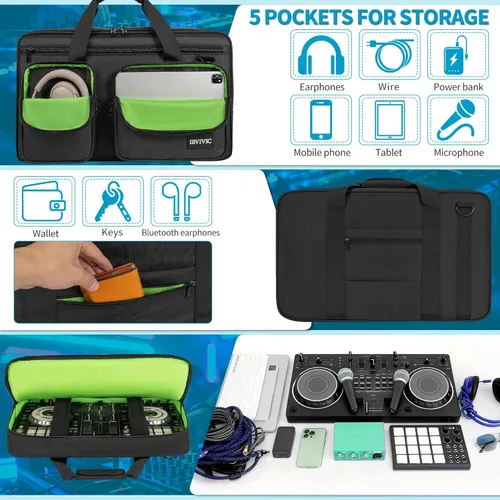Miniatura 3 de IBVIVIC Bolsa para controlador de DJ, se adapta a DDJ-REV1/DDJ SR/SR2/Denon MC4000/Numark Mixtrack Pro FX/NVII/Mixstream Pro+/Mixstream Pro Go/NI