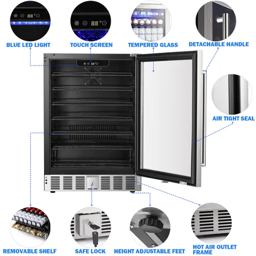 Miniatura 3 de COWSAR Enfriador de Vino Refrigerador Aprobado por ETL de 24 pulgadas Refrigerador de Vino Independiente o Integrado Refrigerador de Vino de 5.1