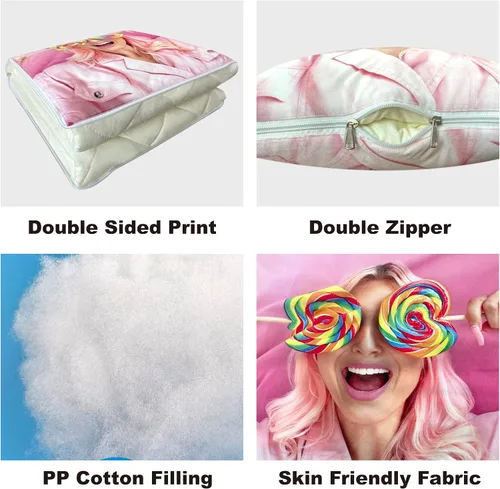 Miniatura 6 de Edredón de almohada con foto personalizada, almohada personalizada de doble uso, funda de almohada personalizada con imagen, almohadas decorativas