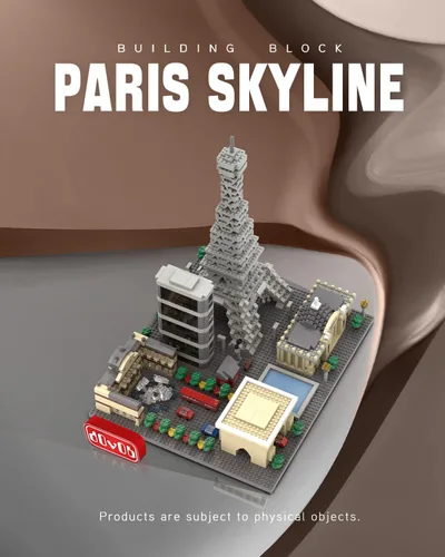 Miniatura 3 de dOvOb Architecture Paris Skyline Juego de Construcción de Micro Mini Bloques, 2324 Piezas de Ladrillos, Kit de Modelo de Colección de Rompecabezas