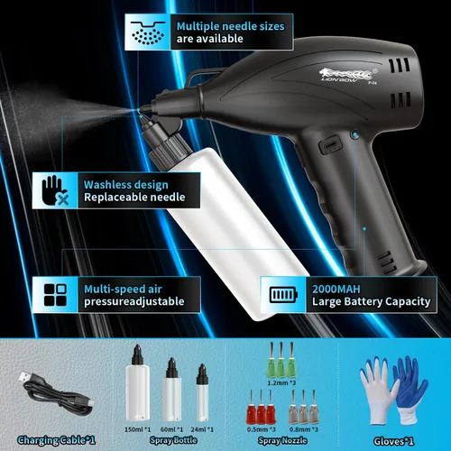 Miniatura 2 de Lionbow Pistola pulverizadora de pintura eléctrica eléctrica de mano, equipo de alta potencia, pistola pulverizadora portátil inalámbrica