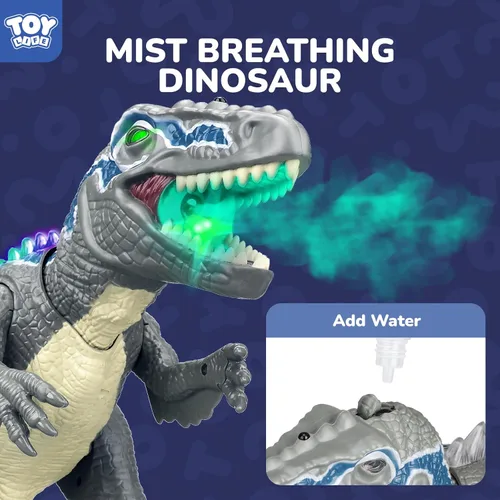 Miniatura 3 de STEAM Life Dinosaurios con control remoto para niños de 3 a 12 años, dinosaurios con luz LED, juguete robot velociraptor Gris