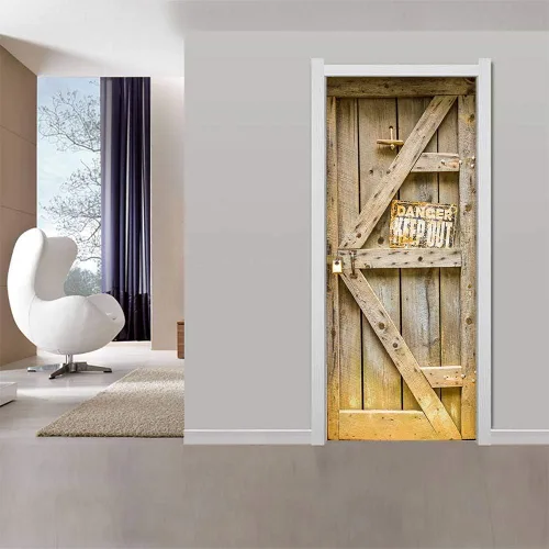 Miniatura 70 de Calcomanías 3D para puerta, murales para despegar y pegar, cocodrilo negro, calcomanías de pared, autoadhesivas, extraíbles, impermeables, de PVC