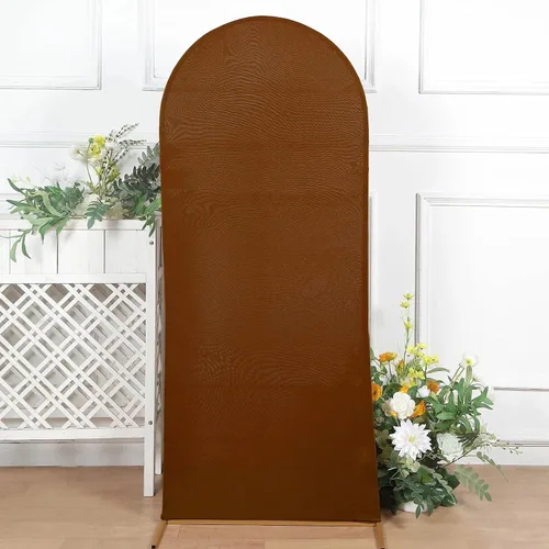 Miniatura 10 de Balsa Circle Cubierta de fondo de arco de boda con parte superior redonda de elastano mate de 5 pies para eventos, recepción, suministros de Desnudo
