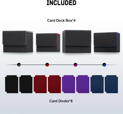 Miniatura 3 de Caja de almacenamiento de cartas ZLCA para cartas de intercambio, caja de cubierta de baraja MTG Commander con capacidad para más de 120 cartas