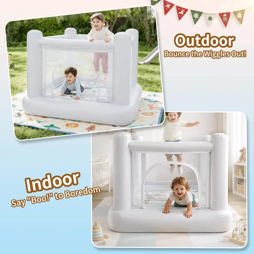 Miniatura 4 de Dream Castle Mini casa de rebote, casa de rebote con bomba eléctrica para niños de 3 a 6 años, casa de juegos para interiores o exteriores, castillo