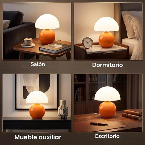 Miniatura 9 de Dawnwake Lámpara de Mesa con Forma de Hongo para Dormitorio, Lámparas Pequeñas de Escritorio para Mesita de Noche para Mesas de Noche de Sala