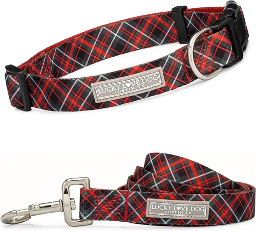 Miniatura 64 de Lucky Love Dog - Collar de perro ajustable con hebilla de fácil clic para los grandes, duradero y cómodo para perros machos y hembras, collar