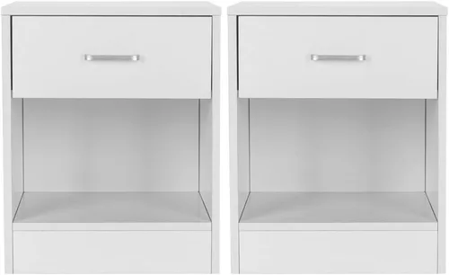 Miniatura 3 de Juego de 2 mesitas de noche con cajón de almacenamiento para el hogar, dormitorio, oficina