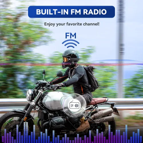 Miniatura 8 de Lexin G1 - Audífonos Bluetooth para motocicleta, altavoces para casco con 2 tipos de micrófonos, manos libres para llamadas/música/GPS, audífonos