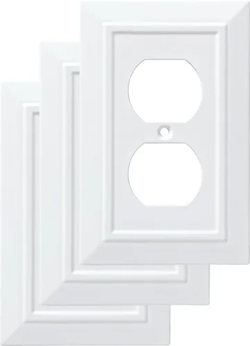 Miniatura 10 de Franklin Brass llave de luz clásica individual de diseño arquitectónico decorativo, Blanco, W35243-PW-C