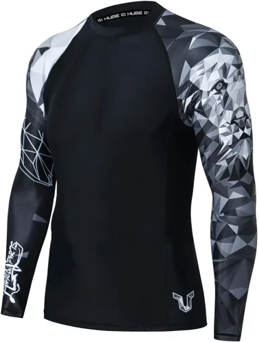 Miniatura 14 de HUGE SPORTS Camisas de baño para hombre de manga larga UPF 50+ con protección contra erupciones solares y protección UV Dividir