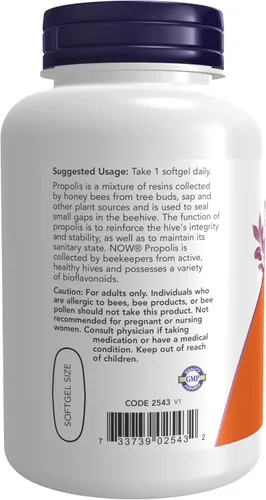 Miniatura 3 de NOW Suplementos, propóleo 2,000 (propóleo de abeja), extracto 5:1, producto natural de abeja, 90 cápsulas blandas