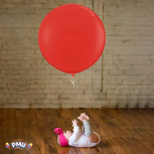 Miniatura 7 de PMU Globos de látex PartyTex de 36 pulgadas, color rojo rubí, paquete de 3
