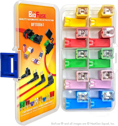 Miniatura 3 de JCASE - Fusible de cartucho de 20 piezas surtido 20A 30A 40A 50A 60A (4 cada uno). Se adapta a la mayoría: Nissan, Toyota, Chrysler, Dodge, Chevy