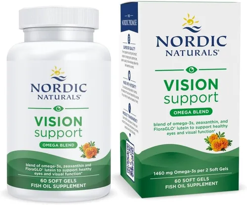 Nordic Naturals Apoyo a la visión, limón - 60 geles suaves - con zeaxantina y luteína FloraGLO para ojos y visión saludables - 30 porciones