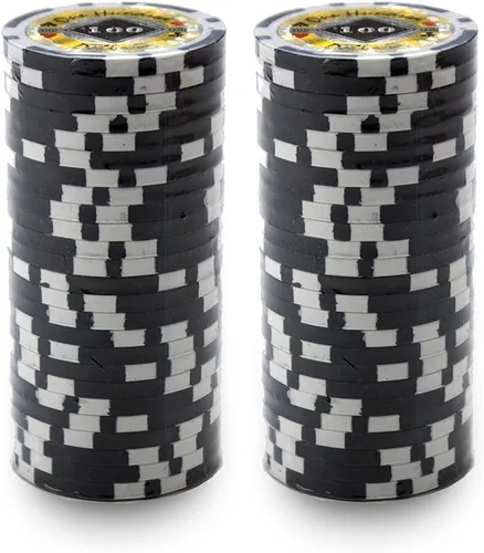 Miniatura 2 de Brybelly Black Diamond Poker Chip - Compuesto de arcilla pesada de 0.49 oz, paquete de 50 ($100 negro)