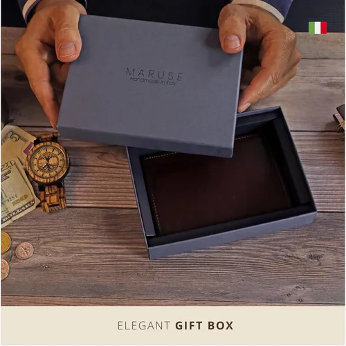 Miniatura 5 de Maruse Funda de pasaporte de piel italiana para hombre y mujer, hecha a mano en Italia