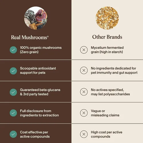 Miniatura 5 de Real Mushrooms Pet Defenders with Krill - Apoyo inmunológico para perros con Reishi, cola de pavo, shiitake, extractos de hongos orgánicos Maitake