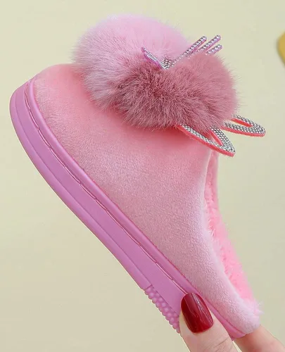 Miniatura 3 de Pantuflas para niñas y niños, pantuflas de casa de gato, pantuflas mullidas, pantuflas rosadas, pantuflas cálidas de invierno, zapatos suaves