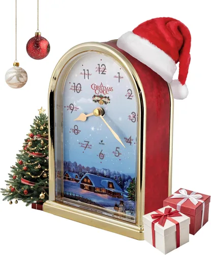 Miniatura 9 de JUSTIME Reloj de mesa luminoso Polaris Silent Night de 12 canciones de villancicos de Navidad, decoración de Navidad, multicolor, selección