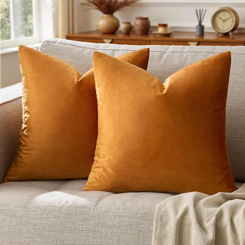 Miniatura 15 de Fundas de almohada GIGIZAZA decorativas de 20 x 20 pulgadas, juego de 2 fundas de almohada color taupe cuadradas para sofá, fundas de almohada Gris