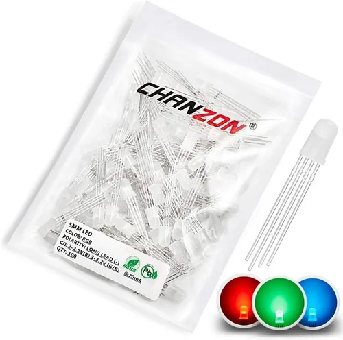 Miniatura 14 de CHANZON Paquete surtido de 60 luces LED de diodo de 0.197 in, lente redonda difusa DC 3V 20mA, lámpara de bombilla de iluminación surtida, variedad