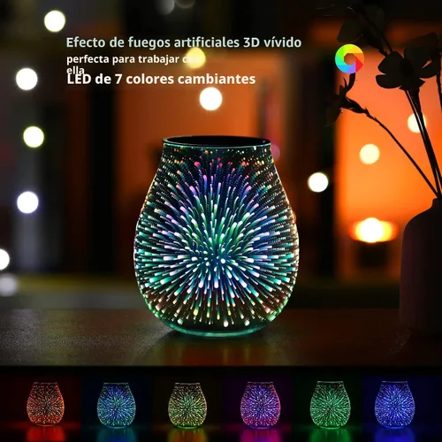 inrorans Calentador eléctrico de cera de vidrio para derretir quemador de aceite con calefacción estable, bandeja de silicona reutilizable PTC, 7