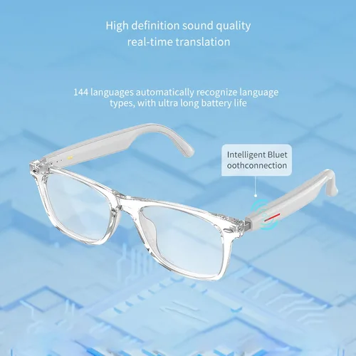 Miniatura 4 de Blue Tech - Gafas Bluetooth para mujer, lentes Bluetooth con altavoces, gafas de traducción AI en tiempo real, soporte de traducción en tiempo real
