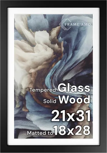 Miniatura 159 de Frame Amo Marco de póster de madera maciza de 13 x 19 pulgadas, color natural, tapete blanco para imagen de 11 x 17 pulgadas, parte frontal