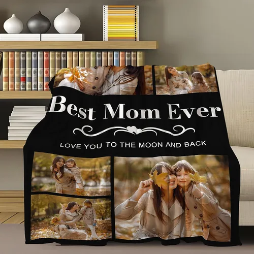 Miniatura 2 de Regalos de Beat Mom Ever, mantas personalizadas con fotos, mantas personalizadas con imagen para mamá de hija, hijo, a mi mamá, amante o esposa