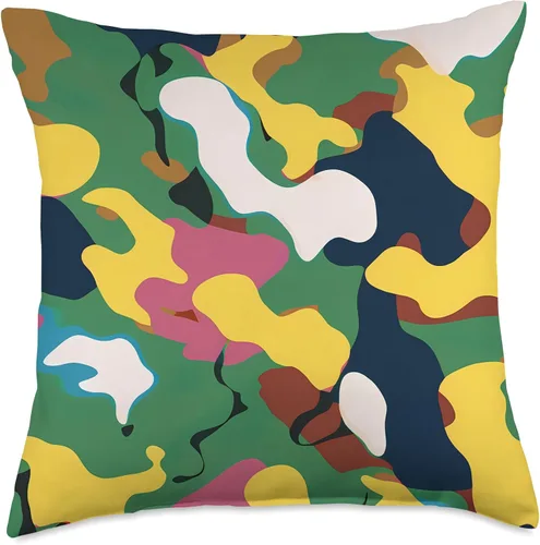 Miniatura 4 de Pure Pattern Paradise Colorful Abstract Camouflage Pattern #026 Throw Pillow, 16x16, Multicolor