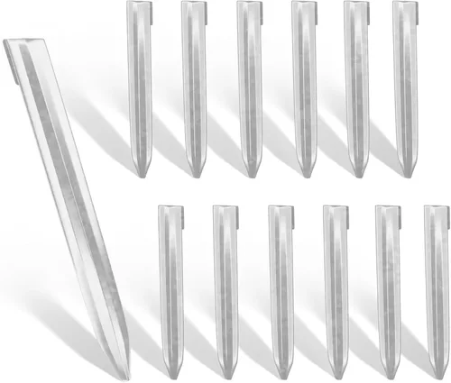 Estacas de Borde de Paisaje Worth, 13 piezas de 8 pulgadas de Estacas de Jardín de Metal Corrugado Galvanizado de Acero Bender, Puntas de Anclaje,