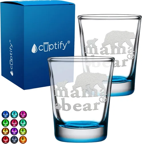 Miniatura 75 de Cuptify Regalos para baby shower, para la nueva mamá, EST 2023, 2 onzas, con fondo negro, juego de 2 vasos grabados para fiesta, regalo