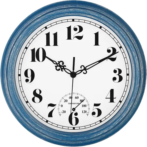 Miniatura 15 de zyzamay Reloj de pared retro de 12 pulgadas, fácil de leer, redondo, clásico, clásico, de cuarzo, funciona con pilas, decorativo para sala de estar