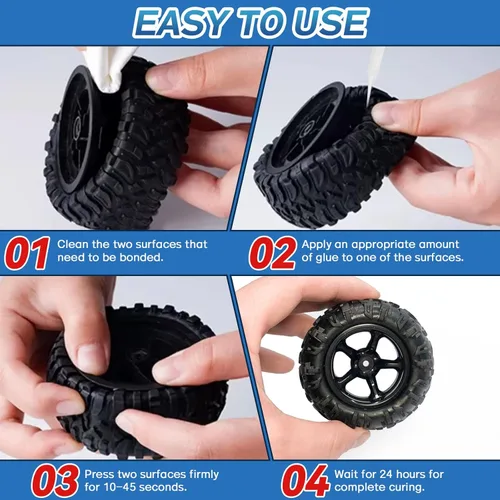 Miniatura 6 de Pegamento de goma de 1.06 oz, súper pegamento para goma, adhesivo instantáneo transparente para neumáticos, zapatos, cinturón, suelas, mangueras
