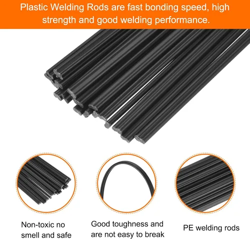 Miniatura 3 de MECCANIXITY 20 varillas de soldadura de plástico de 10 pulgadas, tiras de soldadura ABS, varillas de soldadura para soldador de plástico, Negro