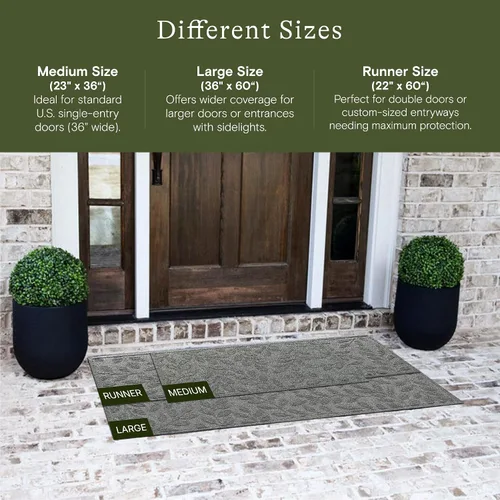 Miniatura 2 de Bungalow Flooring Waterhog - Tapete para puerta, 2 x 3 pies, fabricado en Estados Unidos, duradero y decorativo, antideslizante, interior y Gris