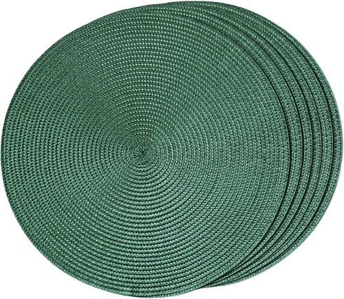 Miniatura 66 de FunWheat Juego de 6 manteles individuales redondos trenzados para mesas de comedor, tejidos, lavables, antideslizantes, de 15 pulgadas