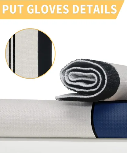 Miniatura 3 de Juego de 2 fundas para manijas de puerta de refrigerador con rayas azul marino para lavavajillas, microondas, horno, nevera, estufa