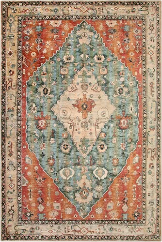 Miniatura 150 de Lahome Alfombra Bohemia Tribal Lavable de 3 x 5, Alfombras Antideslizantes para Entrada, Dormitorio, Sala de Estar, Vintage, Ultra Suave, No